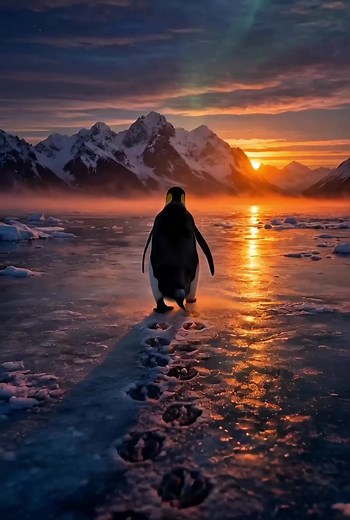 Penguin Journey Through the Mountains in 4K