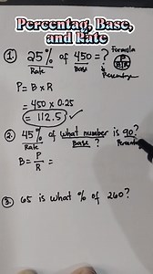 146K views · 4.5K reactions | BASIC MATH REVIEW: Percentage, Base and Rate Review #base #rate #percentage | Mathematics Tutorial | Facebook