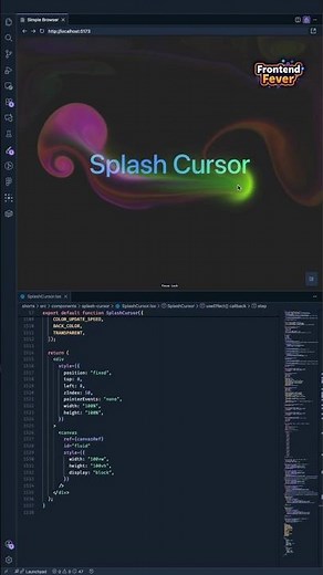 💦 Splash Cursor Effect | React + HTML + CSS UI Magic ✨ #shorts #webdevelopment #uianimation