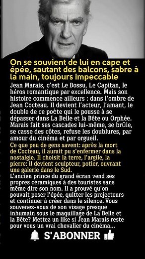 Jean Marais: le beau cavalier qui a risqué sa vie… pour l’art et pour Cocteau