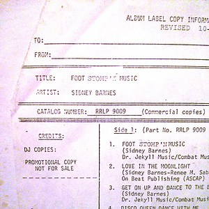Sidney Barnes - Foot Stompin' Music