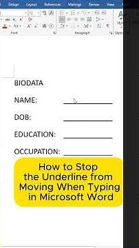 How to Fix Underline Moving When Typing in Microsoft Word | Easy #tutorial #school #students