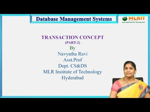 LEC31|Database Management Systems |Transaction Concept Part-2 by Mrs. Navyatha