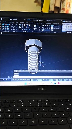 AutoCAD 3D Mechanical Drawing: Nut & Bolt Design Tutorial#AutoCAD3D #trendingshorts #video