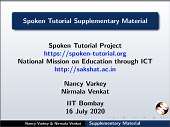 Spoken Tutorial Supplementary Material in English