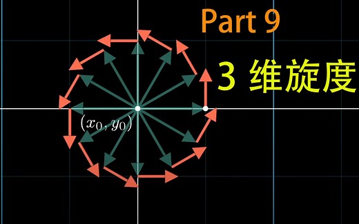 熟肉)多元微积分 part9合集，3d旋度——3Blue1Brown Grant Sanderson讲授，译自可汗学院。
