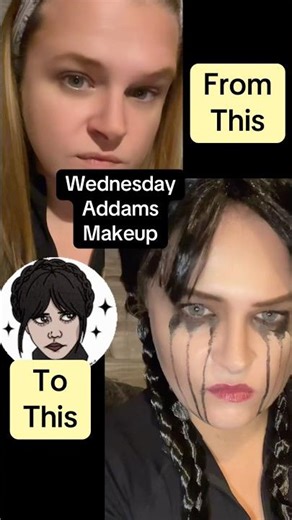 Easy Halloween makeup tutorial for beginners #makeuptutorial #halloweenmakeup #wednesday