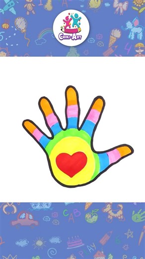 Draw Heart in Hand ❤️ Easy Kids Drawing Fun #shorts #drawing #howtodraw