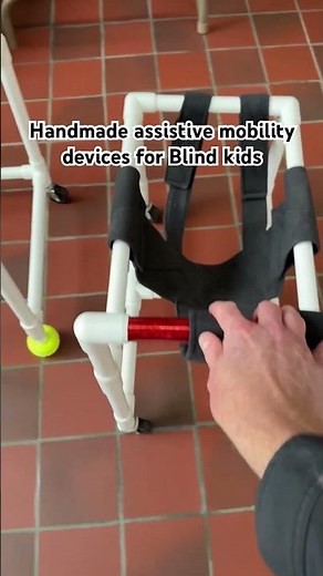Handmade adaptive mobility devices for blind children at the Perkins School for the Blind #blind