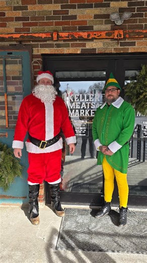 "You smell like beef and cheese!" 🥩🧀🎄🎅 #buddytheelf #christmasreel #elf #santa #beef #cheese #butcher #butchershop #market #funny #christmasmovie #medina | Keller Market and Cafe Bistro