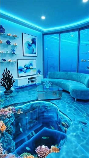 This Floor Has a Fish Tank Inside 😳🐠 (Epoxy Illusion)#epoxyflooring