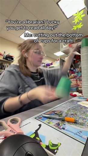 Tw: xacto knife/blade I read sometimes but librarians do looooots more #librarian #childrenslibrarian #craft
