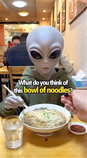 Aliens actually like to eat noodles?