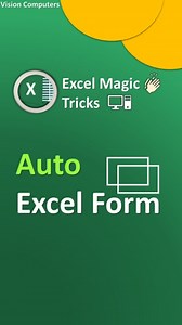 Auto Excel form 🔥✅ Excel magic tricks to save your time. #excel #excelsheet #exceltricks #exceltips #excelmagic #spreadsheets #excelformula #excelform #exceltipsandtricks #exceltutorials #excelforbeginners | Vision Computers