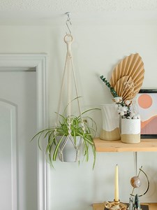 No Tassel Macrame Plant Hanger Without Tail, Custom Size Simple Minimalist Hanging Plant Pot Holder, Long Indoor Hanging Planter No Fringe - Etsy