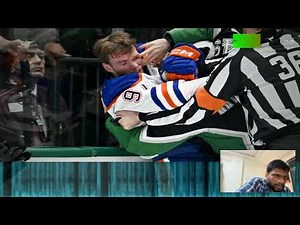Connor McDavid fight Oilers superstar lands punches on 25 year old Stars player in scrum