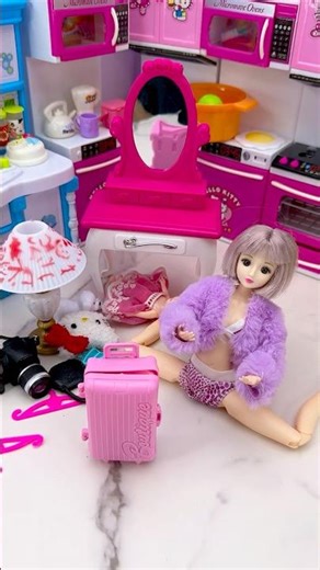 Satisfying With Unboxing Barbie Suitcase Toys, ASMR Video #shorts