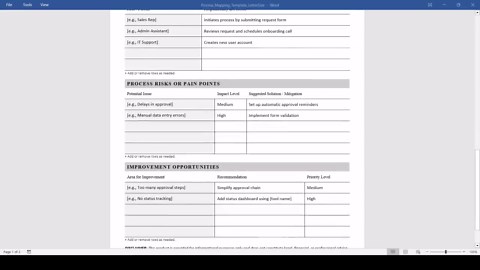 Simple Process Mapping Template - Word & PDF, A4   US Letter - Etsy