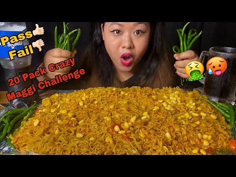 20 PACK MAGGI EATING CHALLENGE W/ HOT CHILLIS | MAGGI NOODLES EATING CHALLENGE | FOOD CHALLENGE