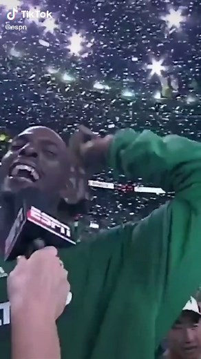 Kevin Garnett after winning the 2008 championship 🏆😤 “ANYTHING IS POSSIBLE!!!”