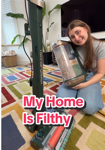 Ad I cleaned my carpet yesterday and it’s still dirty so let’s clean it again with the @Shark Home UK PowerDetect Transformer #carpetcleaning #cleaning #beforeandafter #vacuum #sharktransformers