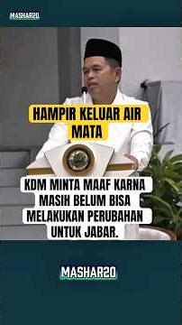 Almost in tears, KDM apologized because he still couldn't make changes for West Java.