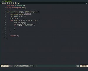 nvim   cpp coding 数组最大值