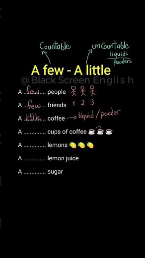 A Few vs. A Little: Simple Grammar Tips | Learn English Grammar | Basic English #english #eslacademy