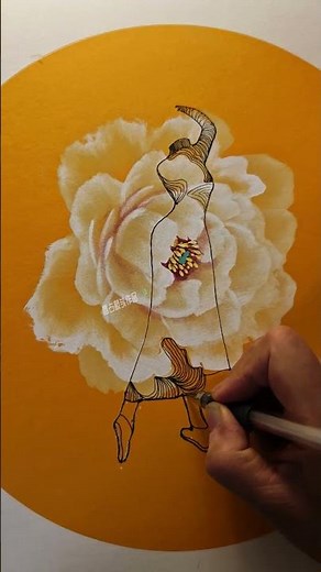 Simple ink painting technique! You can also draw a variety of beauties! #DailyArt #JustDrawIt