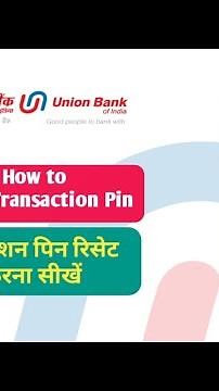 How To Reset Transaction Pin In UMobile | UMobile | Union Bank of India