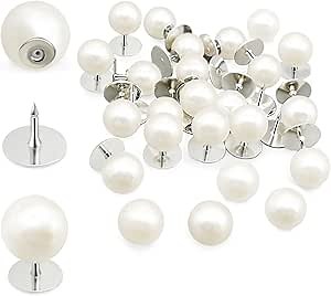 30 Sets Pearl Buttons No Sew Buttons for Clothes, 10mm Pearl Brooch Pins Reusable for Women, White Decorative Button Pins for Dresses, Shirts, DIY Crafts