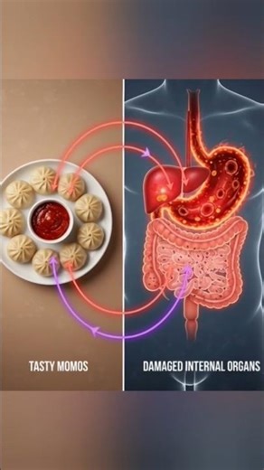 “Momos: Hidden Danger for Your Stomach 😱! #Momos #StreetFoodFacts #HealthAwareness #Shortfeed #IAS