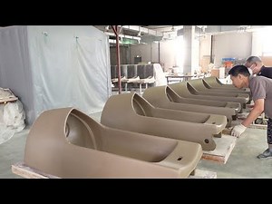 Process of Making a Sensor-Embedded Public Toilet Urinal. Sanitory Ware Factory in Korea.