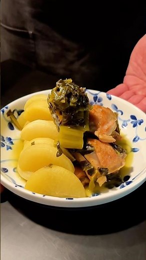 日本三大漬け菜のひとつ！九州の高菜の古漬けでさっと簡単煮物〜😋これは、🍺と🍚両方準備してください🤭 #cooking #簡単レシピ #food #レシピ