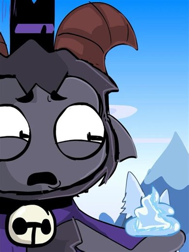 Goat makes a snowball (cult of the lamb woolhaven animation )