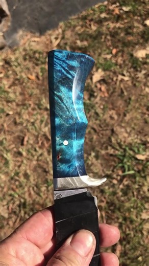 6.5K views · 819 reactions | This knife is getting a handle of dyed maple that just looks stunning. Thanks to Brent @joinordieknives for the wood hookup! The handle (and blade, for that matter) was ground on my @brodbeck_ironworks grinder using @red.label.abrasives belts. This has been a fun build! @berneapparel @billet_to_blade @forgedinfire #ashgroveforge #forgedinfire | Ben Abbott | Facebook