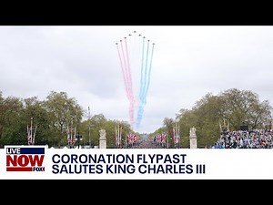 Coronation flypast: Royal Air Force's Red Arrows salute King Charles III, Queen Camilla | LiveNOW f