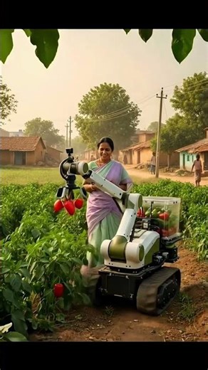 AI Harvesting Robot in Indian Village |Smart Farming in Action | Robot Harvesting Vegetables