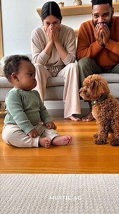 The Ultimate Staring Contest 👶🐩 ​ This puppy is trying his absolute hardest to be intimidating, but the baby is completely unbothered! 🤣 Meanwhile, Mom and Dad are in the background fighting for their lives trying not to burst out laughing. ​ #babyvsdog #staringcontest #unbothered #toypoodle #funnybaby #cuteanimals #parentinglife #wholesome #trynottolaugh #babiesanddogs | Murtilag