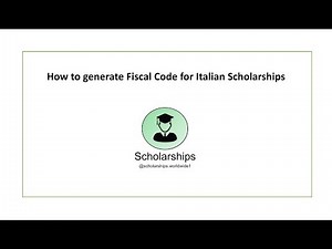 How to generate Fiscal Code for Italian Scholarships Apply