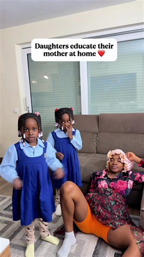 Daughters Teach Their Pregnant Mother Proper Sitting Techniques