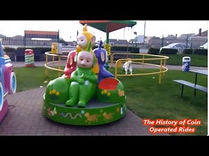 2000s Jolly Roger Coin Operated Roundabout Kiddie Ride - Teletubbies Carousel