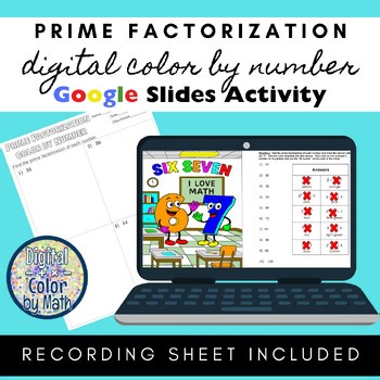 Digital Color by Number: Prime Factorization - Six Seven Theme "67"
