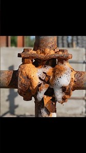 Rusted Scaffolding Joint Deep Clean & Satisfying Restoration #rustremoval #metalcleaning
