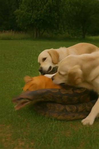 Cat struggles as python coils tighter — intense moment #cat #shorts #memes #youtube #animation