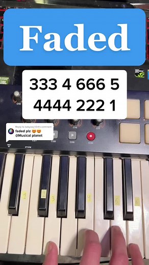 Replying to @babysoul Ent #musicalplanet666 #piano #pianotutorial #easy #faded #alanwalker