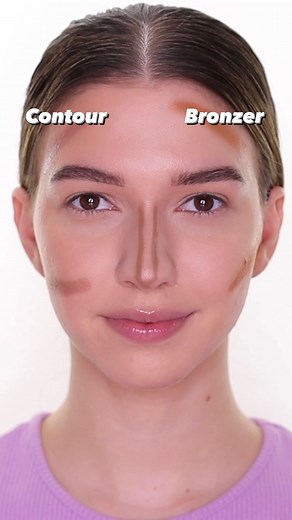 Deborah Ruiz on Instagram: "Contour vs Bronzer! Which do you prefer? 👀⁣⁣ ⁣⁣ Contour: shapes and defines your face. You want to use a cooler tone to mimic shadows. Only apply it to the low points of the face or areas that you want to appear more define. ⁣⁣ ⁣⁣ Bronzer: warms up the skin you want to apply it where the sun would naturally hit. The high points of the face like your forehead, cheeks, nose. Apply a bronzer that is warm toned, you can also use bronzer with shimmer for a more glowy appe