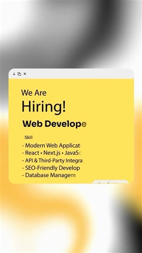 Signature on Instagram: "We’re hiring a Web Developer. If performance, clean code, and scalability matter to you — let’s talk. 🚀 #hiring #webdeveloper #nextjs"