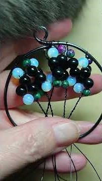 Making a Tree-of-life Pendant (Number 182) with Opalite, Obsidian and Ruby Zoisite Beads