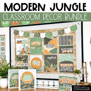 Modern Jungle Classroom Decor Bundle Calm Colors Nature Themed Bulletin Board Idea Editable Classroom Decor Elementary Teacher Decorations - Etsy